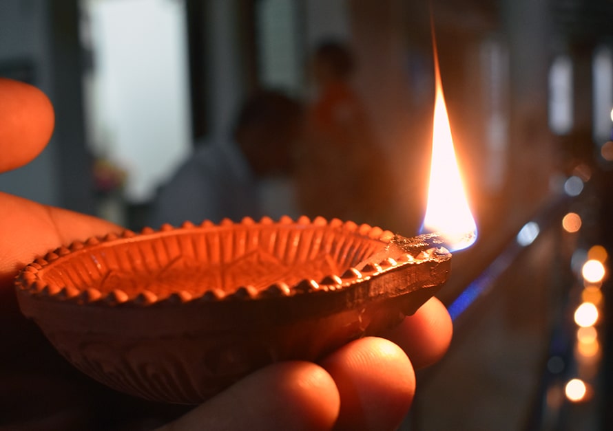 Diwali Diya on Hand