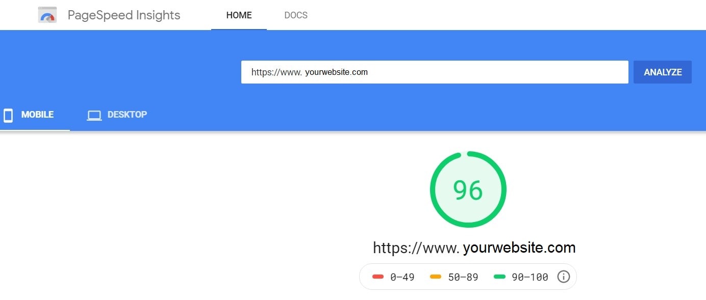 google pagespeed score-min