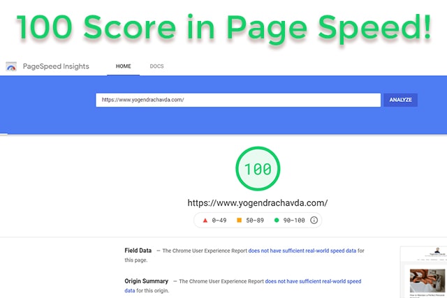 100 score in pagespeed by Yogendra Chavda-min