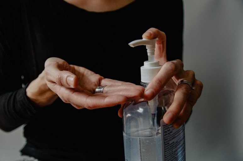 using-hand-sanitizer
